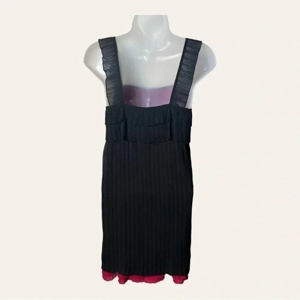 0485W. JUICY COUTURE MINI DRESS ACCORDION BLACK AND PINK IN‎ COLOR SIZE 0